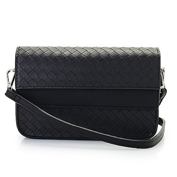 mellow words Handbags - Mellow World "Lucy" Woven East-West Flap Top Crossbody Bag